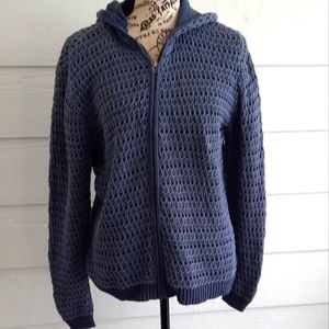 Woolrich Hooded Blue Sweater Large